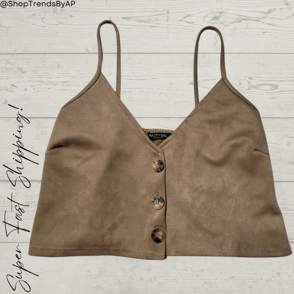 Nasty Gal Faux Suede Crop Tank